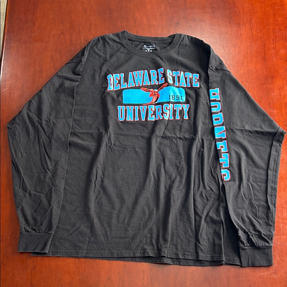 Champion Black Delaware State University Long Sleeve Tee